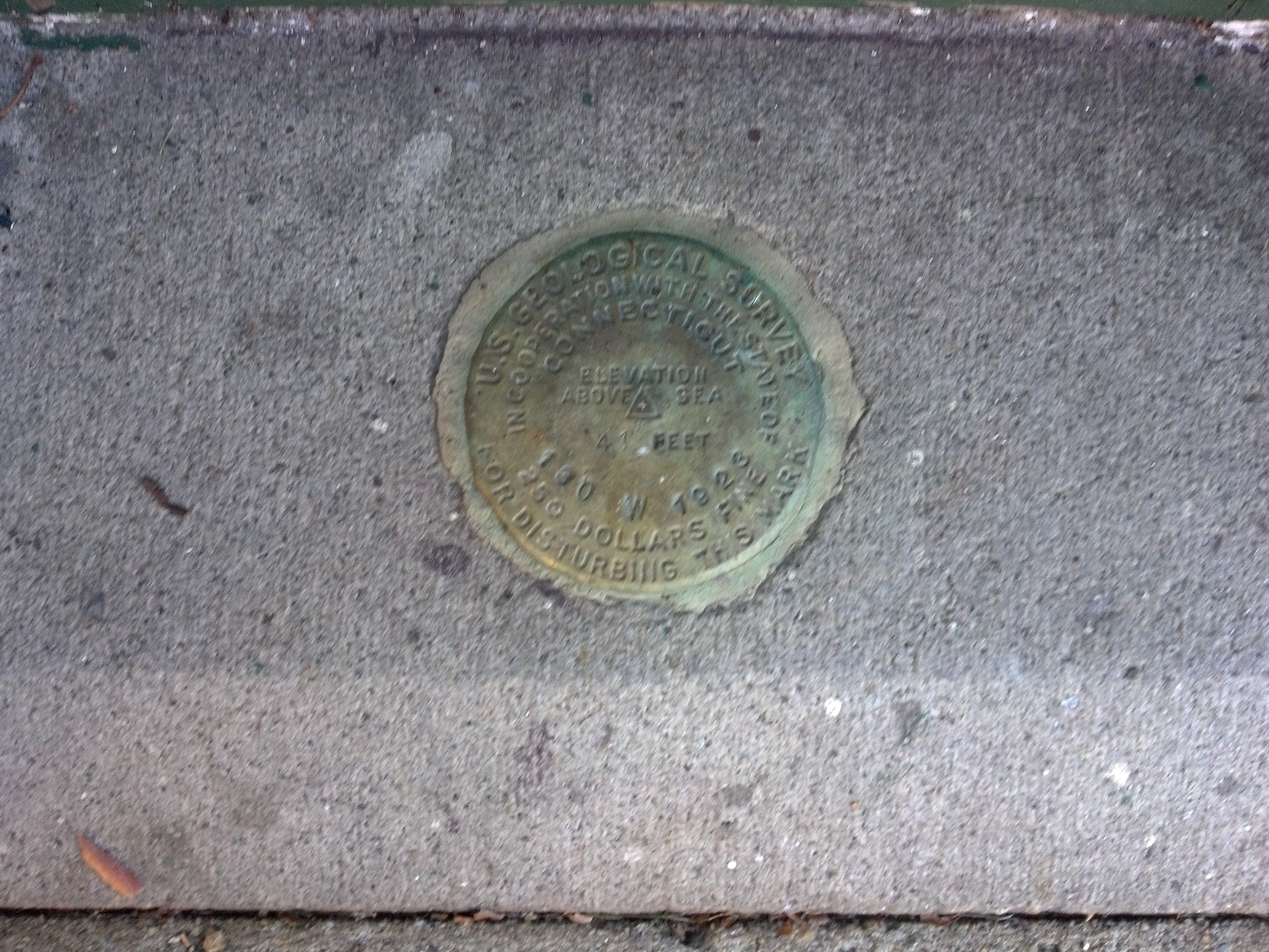 U.S. Geological Survey Marker located next to City Hall Broadway entrance
